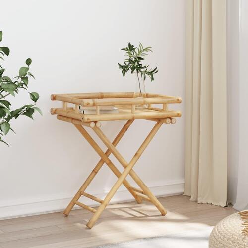 Foldbart bakkebord 60x40x68 cm bambus