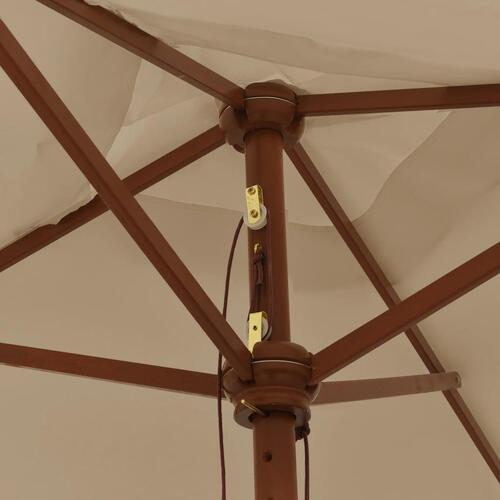 Haveparasol med træstang 198x198x231 cm gråbrun
