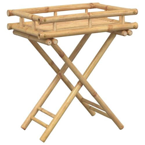 Foldbart bakkebord 60x40x68 cm bambus