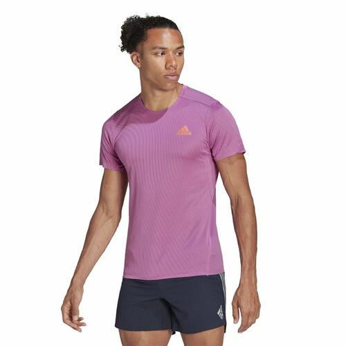 Kortærmet T-shirt til Mænd Adidas Adizero Speed Mørk pink M
