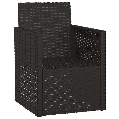 Havestol med hynde polyrattan sort