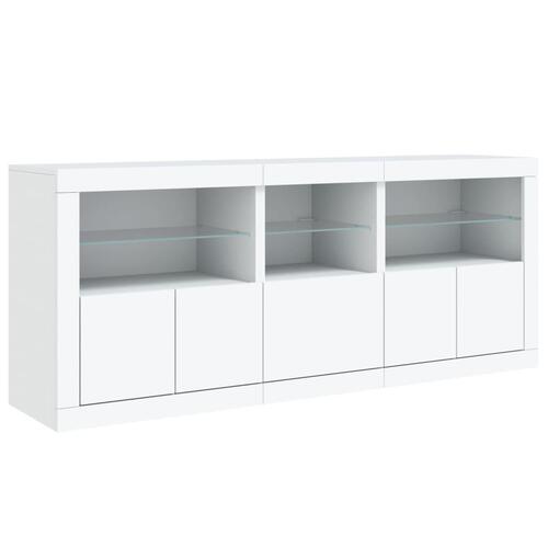 Skænk med LED-lys 162x37x67 cm hvid