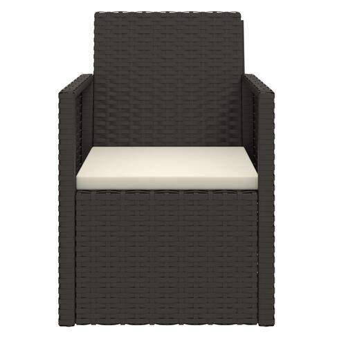 Havestol med hynde polyrattan sort