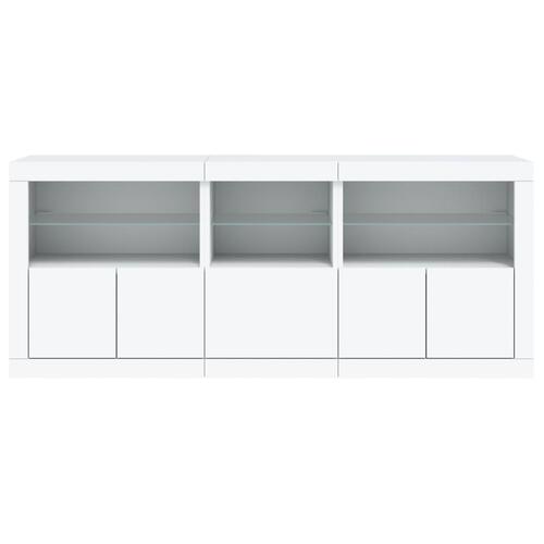 Skænk med LED-lys 162x37x67 cm hvid