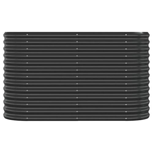 Plantekasse 114x40x68 cm pulverlakeret stål antracitgrå