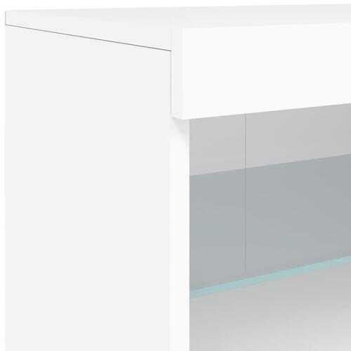 Skænk med LED-lys 162x37x67 cm hvid