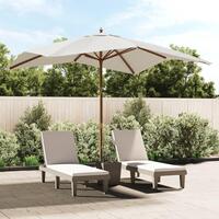 Haveparasol med træstang 300x300x273 cm sandfarvet