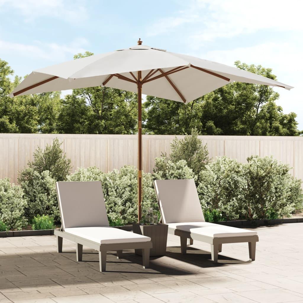 Haveparasol med træstang 300x300x273 cm sandfarvet