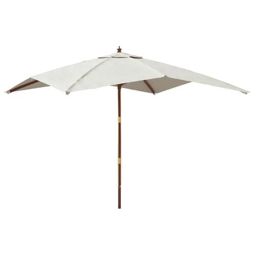 Haveparasol med træstang 300x300x273 cm sandfarvet