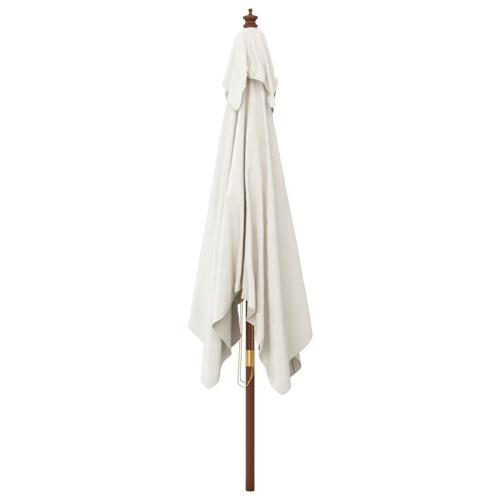 Haveparasol med træstang 300x300x273 cm sandfarvet