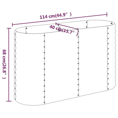 Plantekasse 114x40x68 cm pulverlakeret stål antracitgrå