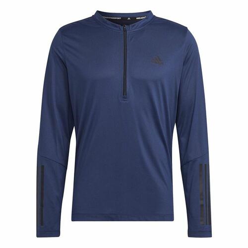 Langærmet T-shirt til Mænd Adidas Training 1/4-Zip Mørkeblå M