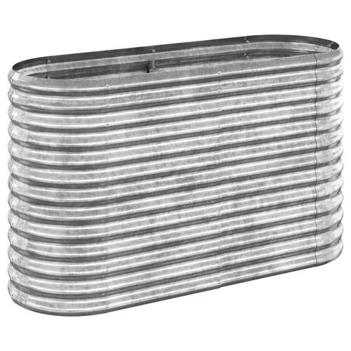Plantekasse 114x40x68 cm pulverlakeret stål sølvfarvet