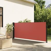 Sammenrullelig sidemarkise 140x500 cm terrakotta