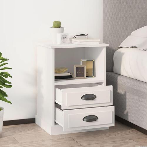 Sengeborde 2 stk. 43x36x60 cm hvid