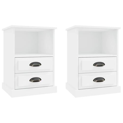 Sengeborde 2 stk. 43x36x60 cm hvid