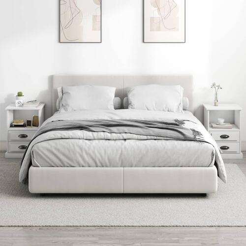 Sengeborde 2 stk. 43x36x60 cm hvid