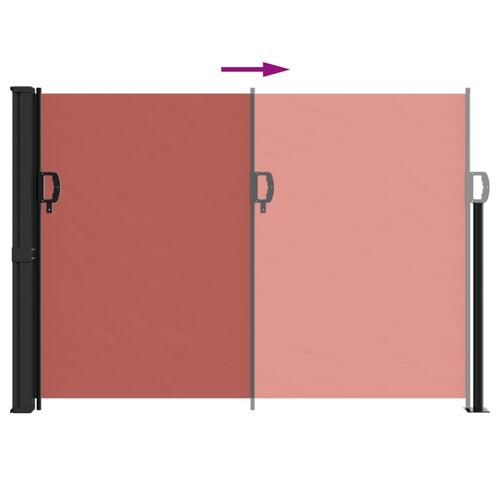 Sammenrullelig sidemarkise 140x500 cm terrakotta