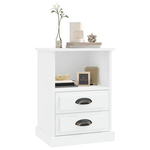 Sengeborde 2 stk. 43x36x60 cm hvid