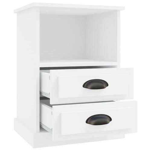 Sengeborde 2 stk. 43x36x60 cm hvid