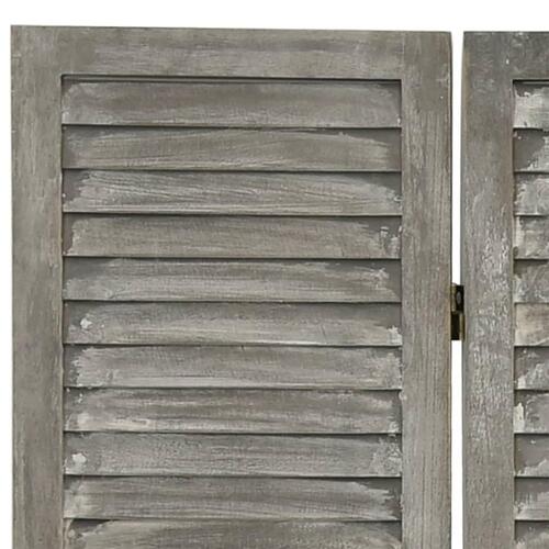 4-panels rumdeler 143x166 cm massivt træ grå
