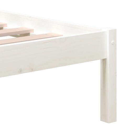 Sengeramme 160x200 cm King Size massivt træ hvid