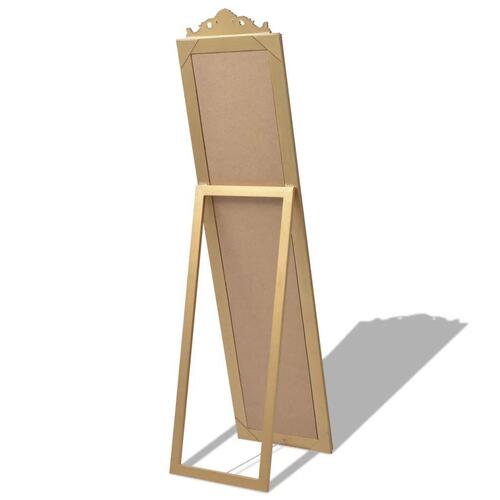 Fritstående spejl 160x40 cm barokstil guldfarvet