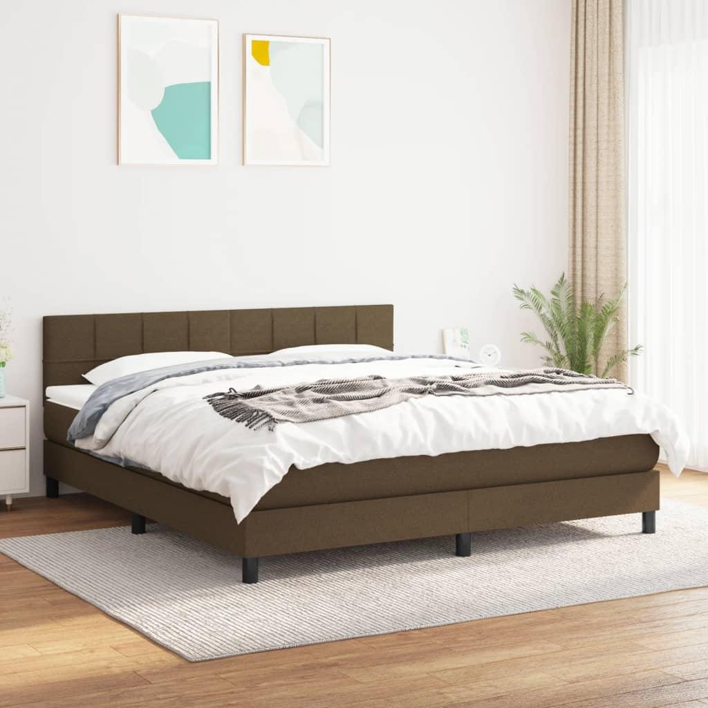 Kontinentalseng med madras 160x200 cm i stof mørkebrun