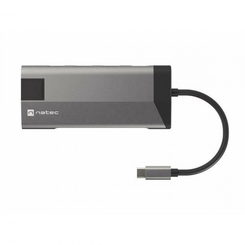 USB hub med HDMI, RJ45 og kortlæser - Natec (grå)