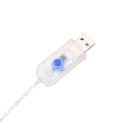 Lyskæde m. istapper 200 LED'er 20 m akryl PVC blå