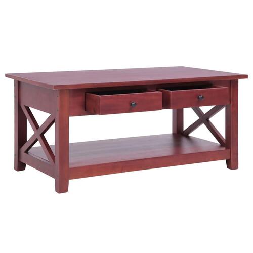 Sofabord 100 x 55 x 46 cm massivt mahognitræ brun