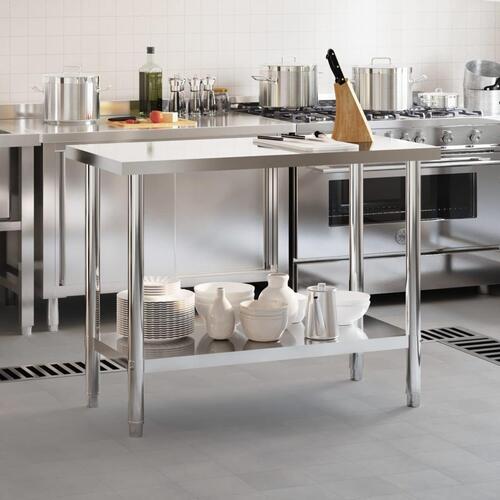 Arbejdsbord til køkken 110x55x85 cm rustfrit stål