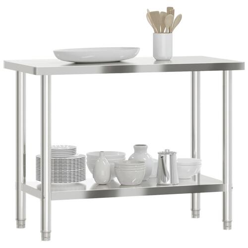 Arbejdsbord til køkken 110x55x85 cm rustfrit stål