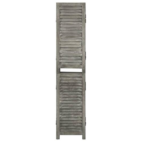 6-panels rumdeler 214x166 cm massivt træ grå