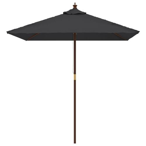 Haveparasol med træstang 198x198x231 cm sort
