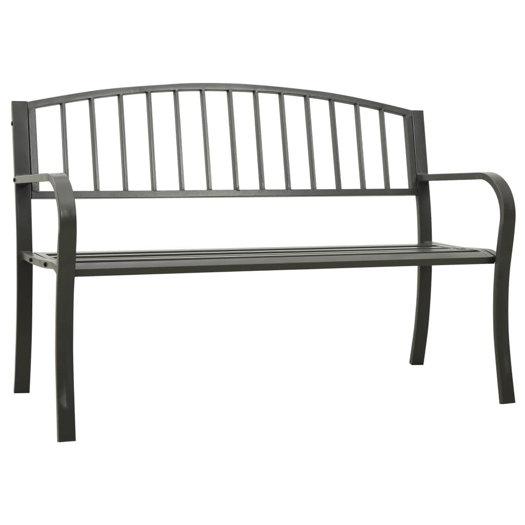 Havebænk 120 cm stål grå