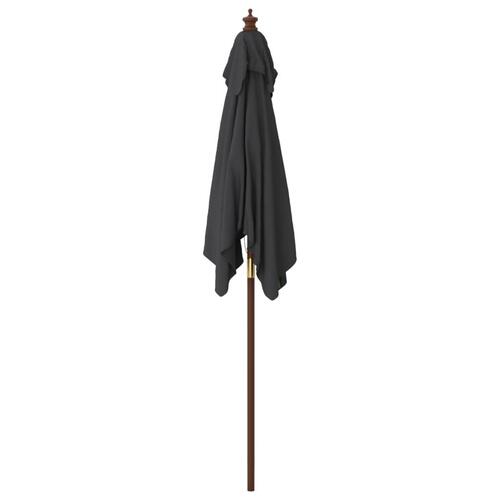 Haveparasol med træstang 198x198x231 cm sort