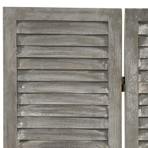 6-panels rumdeler 214x166 cm massivt træ grå
