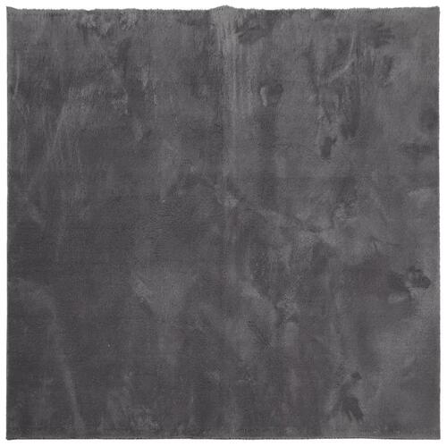 Gulvtæppe HUARTE 240x240 cm kort luv og vaskbart antracitgrå
