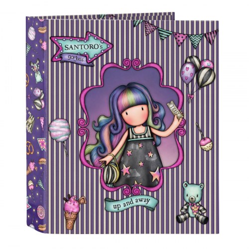 Ringbind A4 Gorjuss Up and Away - Lilla (27 × 33 × 6 cm)