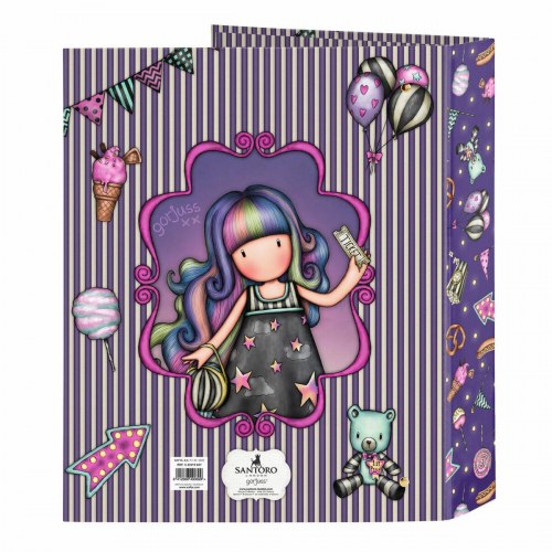 Ringbind A4 Gorjuss Up and Away - Lilla (27 × 33 × 6 cm)