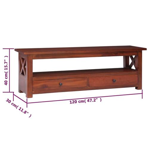Tv-skab 120 x 30 x 40 cm massivt mahognitræ brun