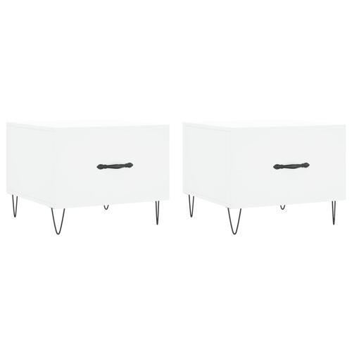 Sofaborde 2 stk. 50x50x40 cm konstrueret træ hvid