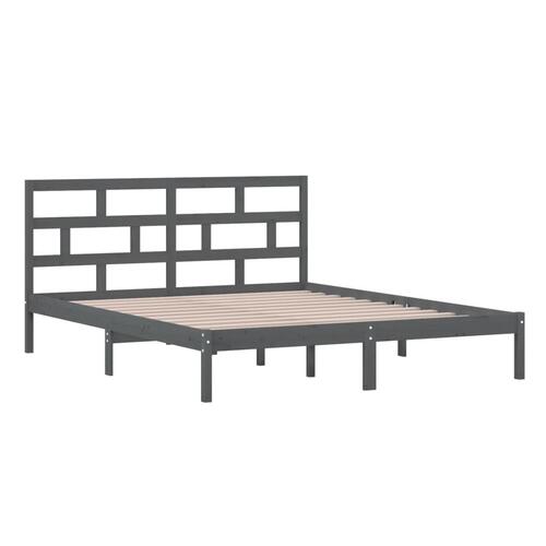 Sengeramme 160x200 cm massivt træ grå