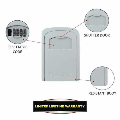 Sikkerhedsboks Master Lock 5401EURDCRM Nøgler Hvid Grå Metal Aluminium 8 x 3 x 12 cm