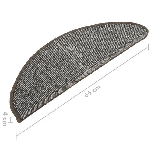 Trappemåtter 15 stk. 65x21x4 cm grå