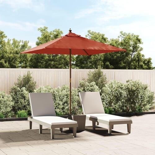 Haveparasol med træstang 198x198x231 cm terrakotta