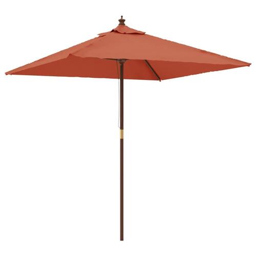 Haveparasol med træstang 198x198x231 cm terrakotta