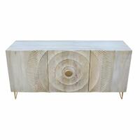 Skænk 160 x 45 x 75 cm Gylden Metal Hvid Mangotræ