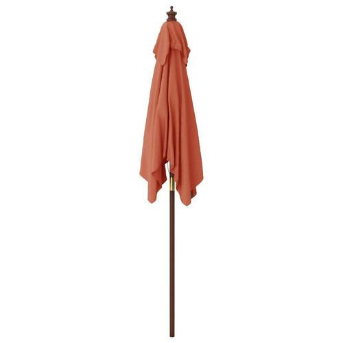 Haveparasol med træstang 198x198x231 cm terrakotta